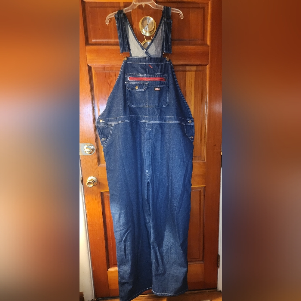 Dickies Blue Denim Overalls, Men's 3XL